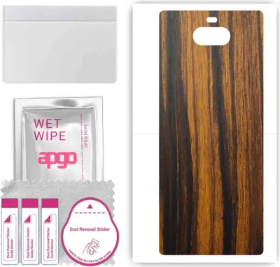 Produktbild von apgo Rückseite Schutzfolie, Skin, kompatibel mit Sony Xperia 8 Lite, Hinten Displayschutzfolie aus Vinylfolie, kratzfest, einfache Montage - Tigerwood