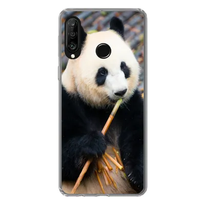 Produktbild von MuchoWow® Handyhülle Schutzhülle Hülle für Huawei P30 Lite Großer Panda - Bambus - Blätter Silikon Softcase Handy Hülle - Handyhülle