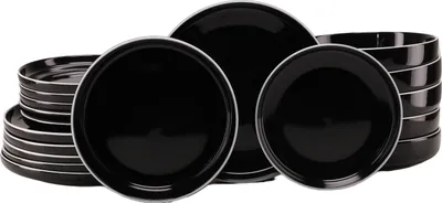 Produktbild von CreaTable, 24806, Nordic Gourmet Schwarz, Tellerset 18-tlg, Steinzeug