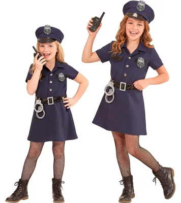 Kinderkostüm Polizistin, 128 cm, mit Zubehör, Karneval