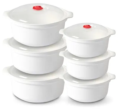 Immagine prodotto di Omgoods - Set di 6 contenitori in plastica per microonde, con coperchio