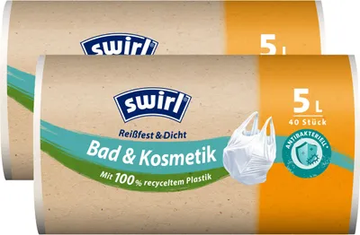 Produktbild von 2x Swirl Tragegriff Müllbeutel 5L ( 40 stk./Rolle )