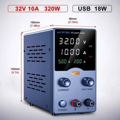 Immagine prodotto di Alimentatore da banco DC - GA3010L, 32V, 10A - Tensione e corrente regolabili da 0 a 32V e da 0 a 10A - Alimentatore da banco regolabile