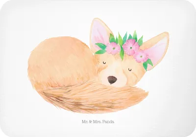 Produktbild von Mr. & Mrs. Panda magnet Wüstenfuchs Blumen - Weiß - Geschenk, Kühlschrankmagnet, Wüste, Notizhalter, büromagnet, Wildtiere, haftmagnet, Blumenkranz, whiteboardmagnet