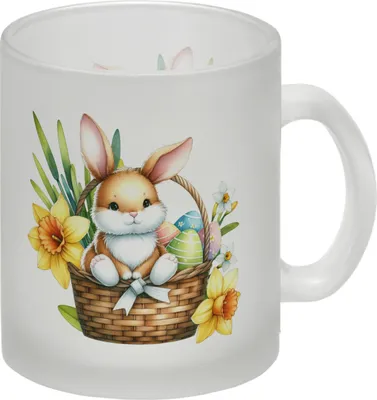 Produktbild von Niedlicher Osterhase im Osternest Glas Tasse