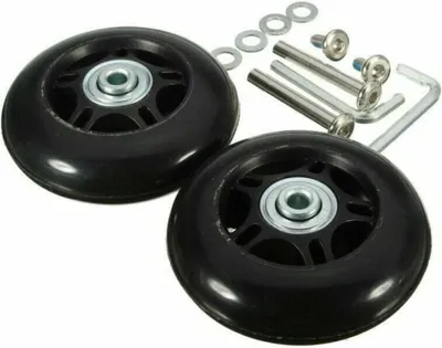 Produktbild von Lot von 2 Ersatzrädern für den Koffer mit schwarzem 40 mm x 18 mm breitem, universellem Rouge für den Koffer