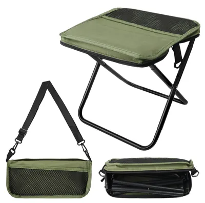 Image de Tabouret pliable pour camping et jardin - Léger et portable