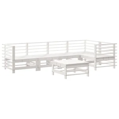 Produktbild von vidaXL 6-tlg. Garten-Lounge-Set Weiß Massivholz Kiefer