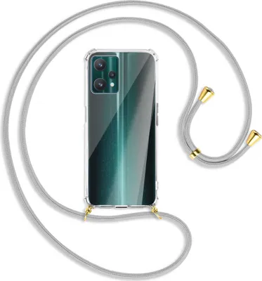 Produktbild von Handykette Backcover-Schutzhülle mit Band (Metall goldfarben) für Realme 9 Pro 5G - silbergrau