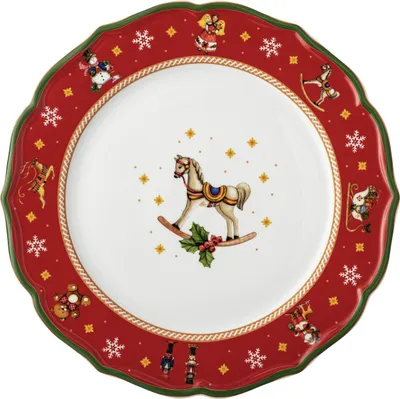 Imagen del producto de Plato Hutschenreuther, 33 cm de diámetro, diseño "Happy Wintertime", color rojo, referencia 02488-727471-10873