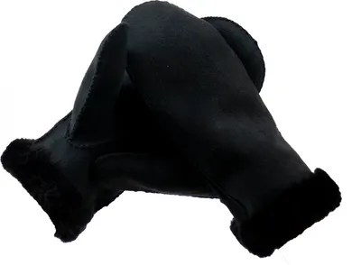Produktbild von Fäustlinge Faust Handschuhe LUXIOR aus Merino Lammfell und Veloursleder schwarz S