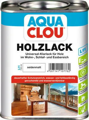 Produktbild von Clou Holzlack L11 seidenmatt farblos 750 ml