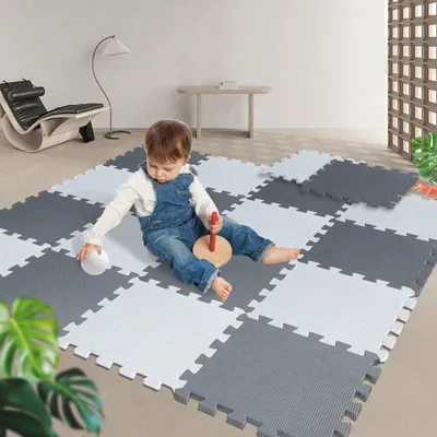 Produktbild von Krabbelmatte Puzzelmatte Spielmatte für Babys und Kleinkinder EVA Schaumstoff 18 tlg
