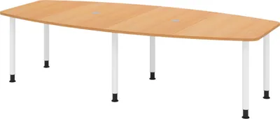 Produktbild von bümö Konferenztisch mittel KT28 - Nachbildung: Buche, tischfuss: Füße in Weiß