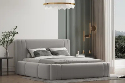 Produktbild von Polsterbett ROLF 140 x 200  mit Matratze, Bettkasten und Lattenrost. Farbe: Grau