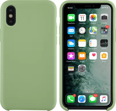Image de Apple iPhone X-Xs Coque arrière vert clair - Silicone