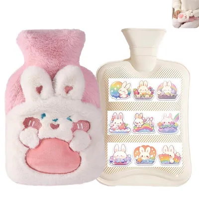Immagine prodotto di Borsa riscaldante a forma di coniglio di peluche con rivestimento, ideale come scaldamani, colore rosa