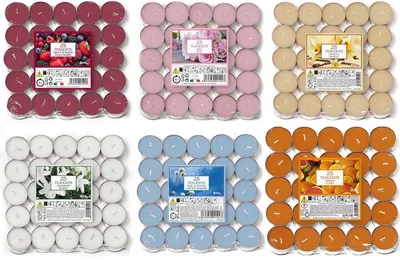 150 Duft-Teelichter, 6 Düfte, 25 Stück je Duft, 4-5 h Brenndauer