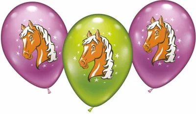 Produktbild von Karaloon Ballons Pferde pink/grün 14.