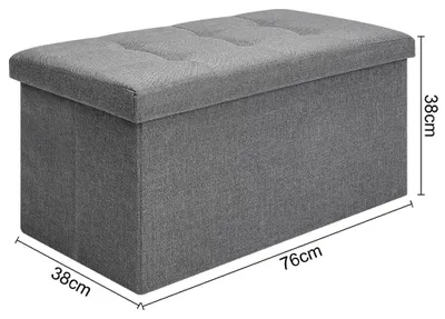 Imagen del producto de Puf con almacenamiento - Taburete plegable - Espacio de almacenamiento - Tapa removible - Asiento acolchado - Tejido - Color B