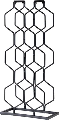 Produktbild von Metall Flaschenregal H48cm für 8 Flaschen Schwarz Weinregal Weinständer Industrial Küchenregal