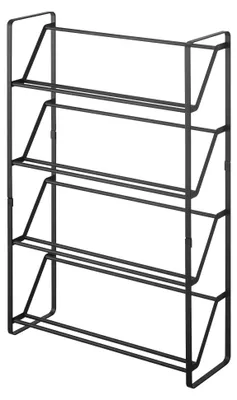 Schuhregal 4-stufig, Stahl, schwarz, 53x17,5x80 cm