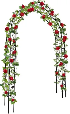 Produktbild von Gartenbogen für Kletterpflanzen 25 Meter | Starker Metallbogen für Pergola | Ideal für Hochzeit | Gartenbogen für Gartenhütte und Zaun | Geeignet für Gemüse, Blumen und Weinreben | Kletterstütze für Rasen, Hintergarten und Terrasse | Ideal für Außenbereich