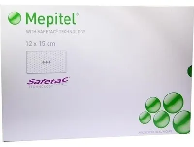 Productafbeelding van Mepitel siliconen netverband, 12 x 15 cm, steriel, 5 stuks