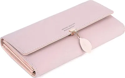 Produktbild von Geldbörse Damen Leder Gross, Damen Geldbeutel Große Kapazität, Elegant Damen Portemonnaie, Lang Damen Portmonee Leder mit Handyfach Rosa