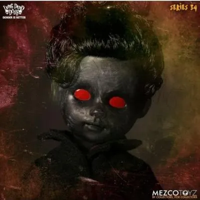 Imagen del producto de MEZCO LIVING DEAD DOLLS, Serie 32: Figura de acción de la bruja "Black Cat", género terror, producto nuevo. Mezco