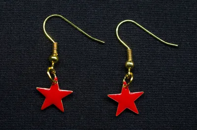 Produktbild von Stern Ohrringe Miniblings Hänger Sterne Weihnachten Star Emaille gold klein rot