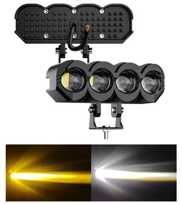 Immagine prodotto di Faro da lavoro universale a LED alogeno da 40 W, luce anabbagliante/abbagliante, bianco + giallo, 9 V - 85 V, per Jeep, fuoristrada, auto, moto