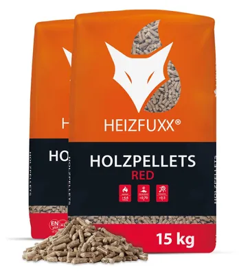 Produktbild von Heizfuxx Red ENplus A1 Holzpellets Hartholz 15kg x 2 Sack 30kg