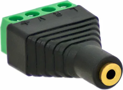 Produktbild von 1x Klinken Buchse 2,5mm Adapter > Terminal Block 4-Pin Schraub Klemmen Vergoldet