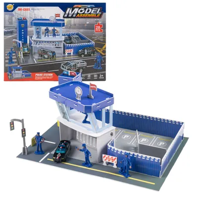 Image de Poste de Police 3D DIY – Jeu Éducatif avec Voiture Friction, Figurines et Accessoires pour Enfants dès 3 Ans