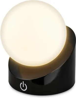 Image de Briloner Sora Mini LED Lampe de table sans fil IP54, Variable, tactile, sans fil, protection contre les éclaboussures et la poussière, noir, 10 x 8 x 9 cm