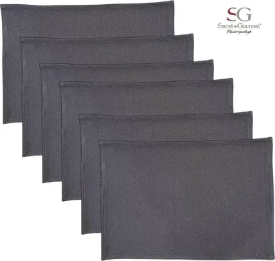 Produktbild von Tischset Baumwolle Grau – 45 x 30 cm – Set mit 6 Stück