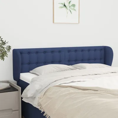 Produktbild von The Living Store Kopfteil mit Ohren Blau 147x23x78/88 cm Stoff