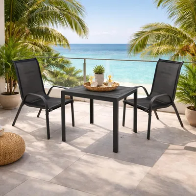 Immagine prodotto di Set da giardino Set di sedute 3 pezzi L80xL80xH74cm Non-Legno Antracite