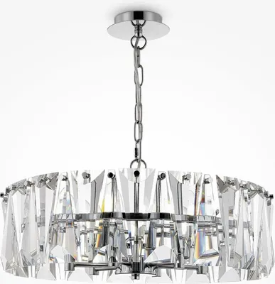 Immagine prodotto di Lampada a sospensione, metallo cromato oro, cristalli trasparenti, E14