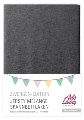 Produktbild von Melange Kinder Baby Jersey Spannbettlaken dunkel grau 60x120 - 70x140 cm meliert