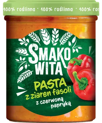 Zdjęcie produktu dla Smakowita Pasta z ziaren fasoli z czerwoną papryką 180g