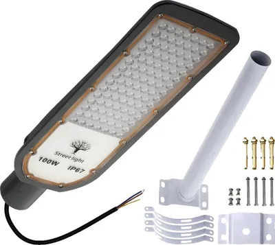 Obrázek produktu pro LED pouliční lampa, vodotěsná, vysoký světelný tok, 100 W + sloup