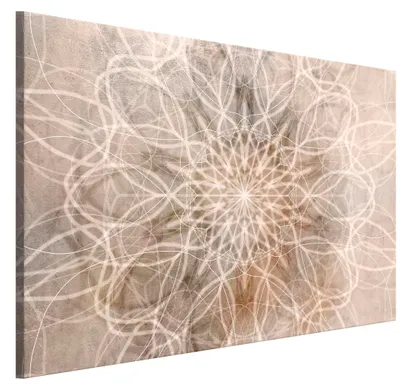 Produktbild von LUMASOUL Leinwand Bilder 90x60 cm, Leinwandbild Boho Motiv, Wandbilder Holzrahmen und Webstuhl Wohnzimmer und Schlafzimmer, 1 teilig Mandala 08