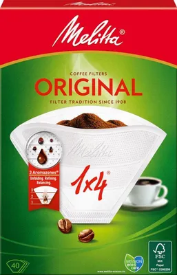 A product package for Melitta coffee filters.