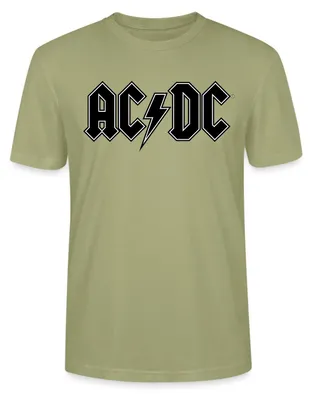 Produktbild von Spreadshirt AC/DC Schwarzes Logo Mit Blitz Uni Bio T-Shirt, 3XL, Nebelgrün
