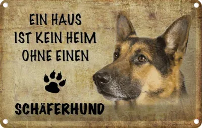 Produktbild von vianmo Blechschild 12x18 cm Schäferhund Hund ohne kein Heim Tier Haustier