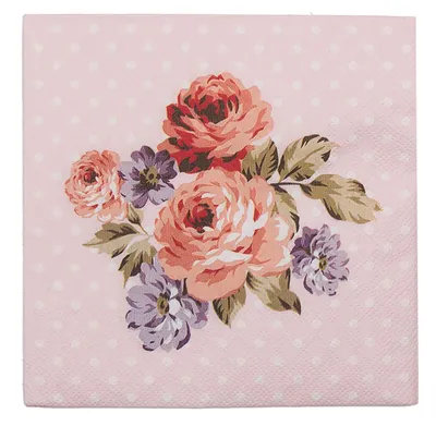 Produktbild von Clayre & Eef Servietten Papier 20er Set 33x33 cm (20) Rosa Papier Blumen