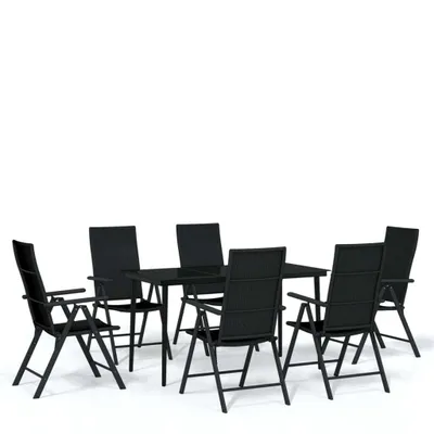 Produktbild von 7-tlg. Garten-Essgruppe Schwarz