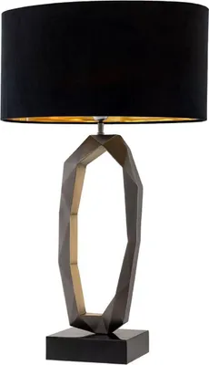 Produktbild von Casa Padrino Luxus Tischleuchte Rotguss / Antik Messing / Schwarz 50 x 30 x H. 86,5 cm - Schreibtischleuchte mit Marmorsockel und ovalem Lampenschirm - Luxus Leuchten - Luxus Möbel - Luxus Interior